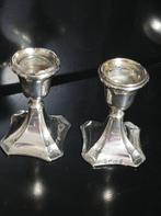 2 kleine antiek zilveren kandelaars, Ophalen of Verzenden, Zilver