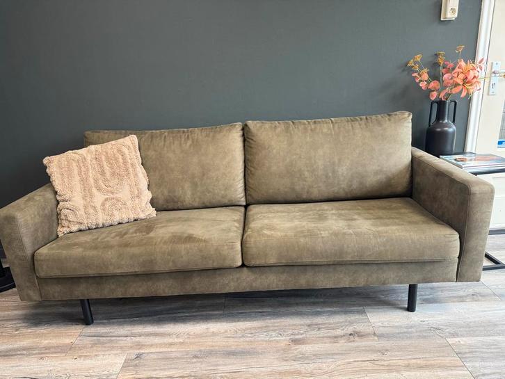 Groene 2,5 zits bank Collin - Leen Bakker, Huis en Inrichting, Banken | Bankstellen, Zo goed als nieuw, Rechte bank, Driepersoons