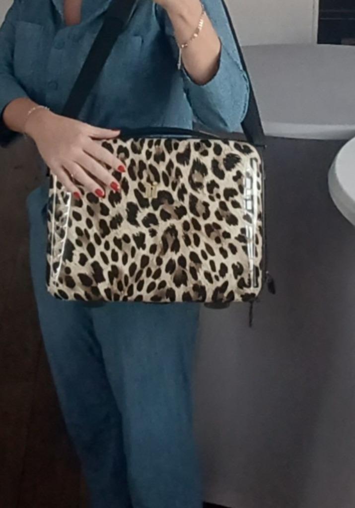 Koffer mini travel case panter NIEUW, Sieraden, Tassen en Uiterlijk, Koffers, Nieuw, Hard kunststof, Minder dan 50 cm, Minder dan 35 cm