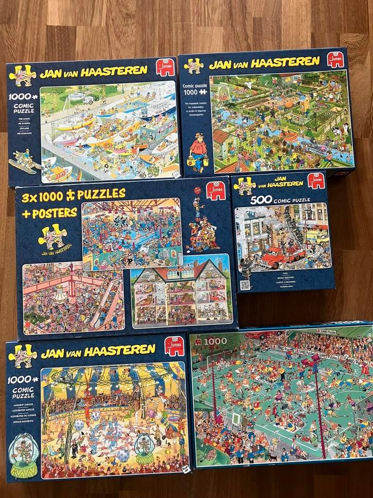 Jan van Haasteren diverse puzzels, Hobby en Vrije tijd, Denksport en Puzzels, Gebruikt, 500 t/m 1500 stukjes, Ophalen