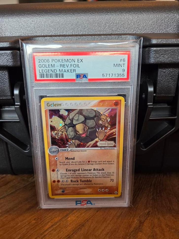 Golem Rev Foil - Legend Maker PSA 9!, Hobby en Vrije tijd, Verzamelkaartspellen | Pokémon, Zo goed als nieuw, Losse kaart, Foil