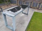 Antraciet tuintafel met glasplaat, Tuin en Terras, Tuintafels, Ophalen, Gebruikt, Rechthoekig, Aluminium