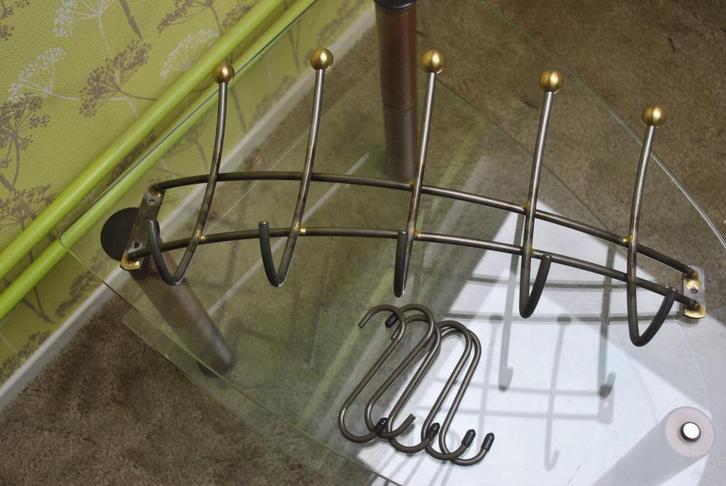 Kapstok, wandkapstok, metaal, Huis en Inrichting, Woonaccessoires | Kapstokken, Gebruikt, Wandkapstok, Minder dan 100 cm, Metaal