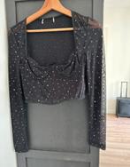 Kerst top , Glitter Corset Top Crop- Zwart - Maat M, Kleding | Dames, Tops, Maat 38/40 (M), Zwart, Ophalen of Verzenden, Zo goed als nieuw