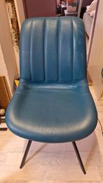 Eetkamer set bank met 3 stoelen., Huis en Inrichting, Ophalen, Drie, Blauw, Leer