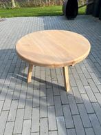 Massief eiken handgemaakte salontafel 75cm doorsnede, Ophalen of Verzenden, Zo goed als nieuw, Minder dan 50 cm, 100 tot 150 cm