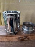 Rvs 150 dubbelwandig kachelpijp rookgasafvoer, Doe-het-zelf en Verbouw, Buizen en Afvoer, Ophalen, Zo goed als nieuw, Rvs, Minder dan 2 meter