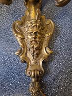 Antieke koperen wandlamp Bacchus zwaar, Antiek en Kunst, Antiek | Lampen, Ophalen of Verzenden