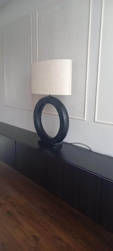 Luxe  Design Tafellamp 52x13x63 Ring Zwart Colmore by Diga, Huis en Inrichting, Lampen | Tafellampen, Nieuw, 50 tot 75 cm, Metaal