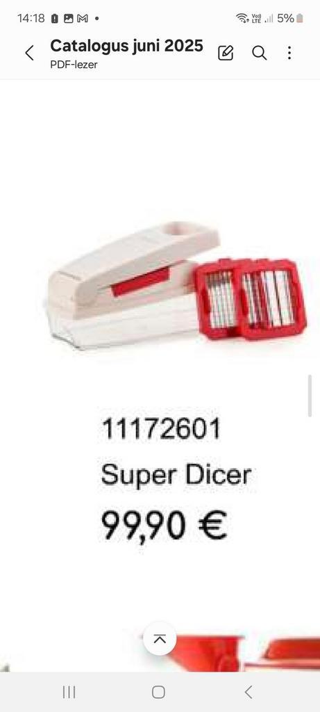 Nieuwe super dicer van tupperware, Huis en Inrichting, Keuken | Tupperware, Nieuw, Overige typen, Ophalen of Verzenden