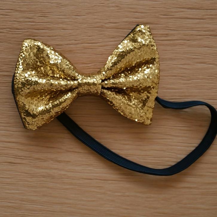 Gouden Pailletten Vlinderstrik  Elastische Band, Kleding | Heren, Carnavalskleding en Feestkleding, Nieuw, Accessoires, Overige maten