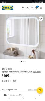 STORJORM verlichte spiegel 80 x 60 IKEA, Ophalen of Verzenden, Zo goed als nieuw, Minder dan 100 cm, Rechthoekig