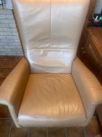 Relax fauteuil. Beige/geel, Huis en Inrichting, Fauteuils, Ophalen, Gebruikt, 50 tot 75 cm, Leer