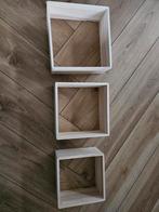 Houten Wandkubussen Set van 3, Ophalen of Verzenden, Nieuw