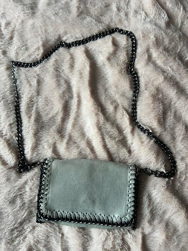 Leuk groen/aqua tasje met ketting, Sieraden, Tassen en Uiterlijk, Tassen | Damestassen, Zo goed als nieuw, Schoudertasje, Groen