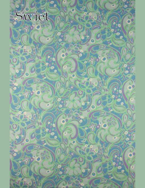3555 funky vintage behang paars seventies bloemen swiet 70s, Huis en Inrichting, Stoffering | Behang, Blauw, Groen, Paars, minder dan 10 m²