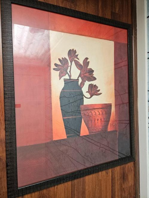 Lijst met mooie bloemenvaas en mooie lijst, Huis en Inrichting, Woonaccessoires | Lijsten, Nieuw, 50 tot 75 cm, 50 tot 75 cm, Hout