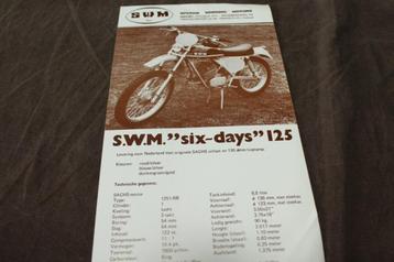 SWM Six Days 125 verkoop folder flyer beschikbaar voor biedingen