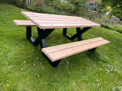 Picknicktafel stalen frame met douglas, Tuin en Terras, Picknicktafels, Nieuw, Rechthoekig, Ophalen