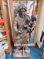 Groot Houten Religieus Beeld – 132 cm – Handgemaakt & Uniek, Antiek en Kunst, Antiek | Religie, Ophalen of Verzenden