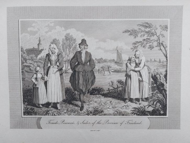 17 / Female peasants & sailor of the province of Friesland, Antiek en Kunst, Kunst | Etsen en Gravures, Ophalen of Verzenden