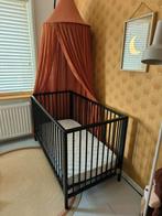 Babypark ledikant zwart metaal, Ophalen, Gebruikt, Ledikant
