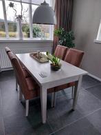 Eettafel hout whitewash 1.50 x 79, Ophalen, Gebruikt, Vier personen, Grenenhout