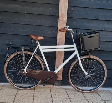 Transportfies omafiets opafiets met voorrek kleur zwart wit
 beschikbaar voor biedingen