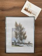 John Verbroeck – knotwilgen met fazanten in polderlandschap, Antiek en Kunst, Ophalen