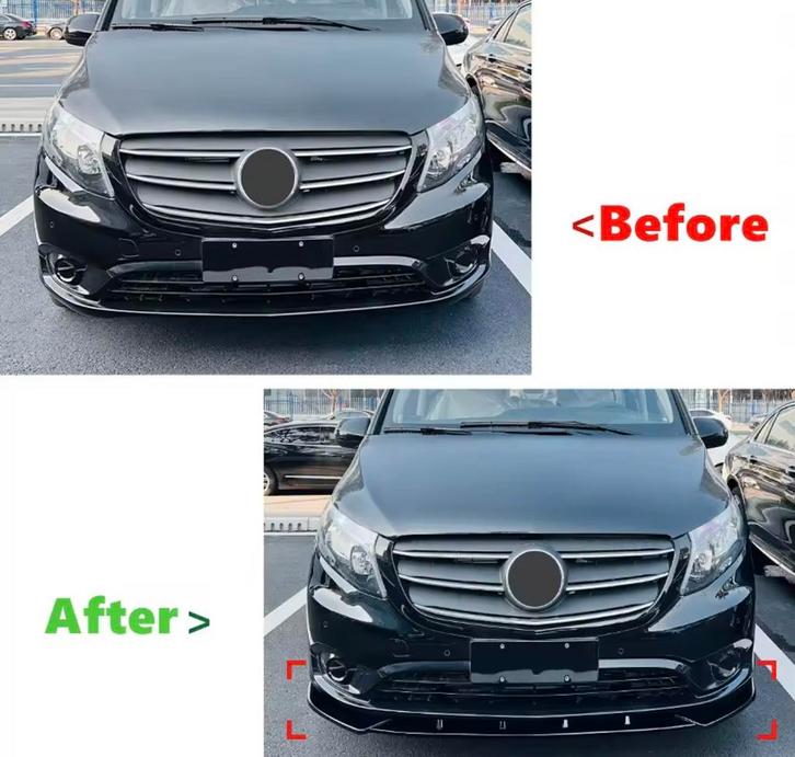 Onderlip Mercedes Vito W447 Hoogglans Zwart, Auto diversen, Tuning en Styling, Ophalen of Verzenden