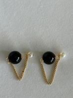 Dior Oorbellen - Zwart & Goud, Sieraden, Tassen en Uiterlijk, Oorbellen, Overige materialen, Zwart, Ophalen of Verzenden, Zo goed als nieuw