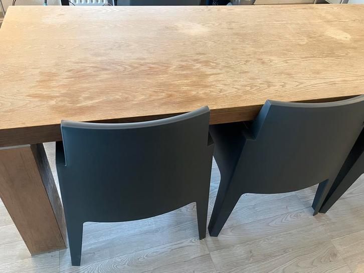 Grote stevige tafel eikenhout - 90 x 250 cm, Huis en Inrichting, Tafels | Eettafels, Gebruikt, 50 tot 100 cm, 200 cm of meer, Vijf personen of meer