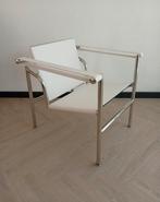 Le Corbusier Lc1 wit design fauteuil klassieker chroom stoel, Ophalen, Zo goed als nieuw, Minder dan 75 cm, 50 tot 75 cm