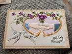 Brocante mica zwaluwen  Oude Nieuwjaarskaart, Ophalen of Verzenden