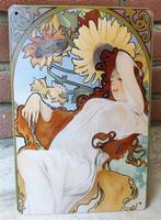 ALPHONSE MUCHA de Zomer Jugendstil Metalen Bord poster, Huis en Inrichting, Verzenden, Nieuw