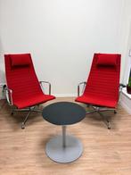 Set van 2 Originele Vitra Eames EA 124 Lounge Chairs – Rood, Ophalen, Gebruikt, Stof, Design