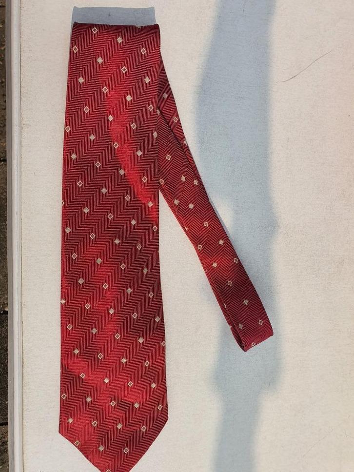 Vintage Retro Tijdloze Rode Glanzende Stropdas met Patroon, Kleding | Heren, Stropdassen, Rood, Ophalen of Verzenden