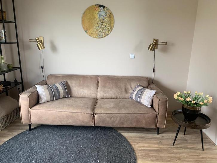 Bank 2,5 zits taupe, Huis en Inrichting, Banken | Bankstellen, Gebruikt, Rechte bank, Tweepersoons, 200 tot 250 cm, 75 tot 100 cm