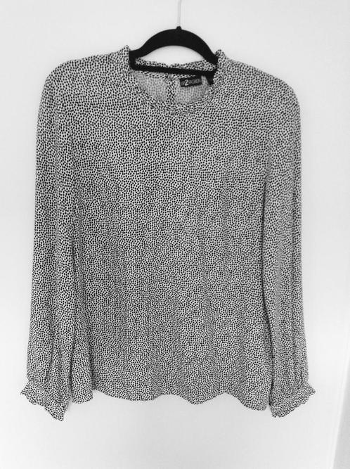 Leuk blousje v.Up2Fashion,mt 38, zwart/wit,lange mouw,zgan!, Kleding | Dames, Tops, Zo goed als nieuw, Maat 38/40 (M), Zwart, Lange mouw