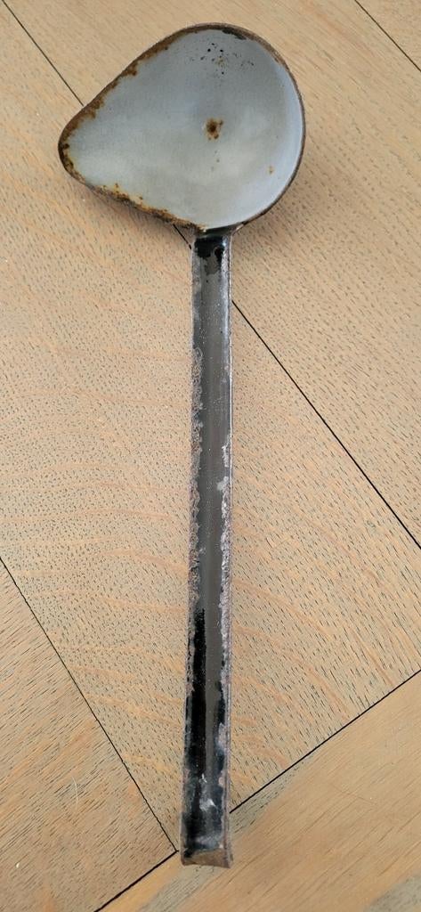 Zwarte Emaille Pollepel/Soeplepel - 27cm, Ophalen of Verzenden