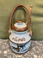 Vintage olijven pot met lepel (290925s), Huis en Inrichting, Gebruikt, Overige typen, Ophalen of Verzenden, Overige stijlen