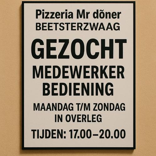 Gezocht medewerker bediening, Vacatures, Vacatures | Horeca en Catering