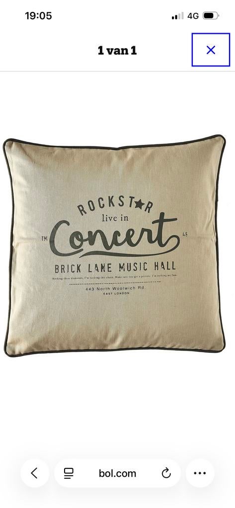 Beige kussensloop Riviera Maison 50x50(in plastic), Ophalen of Verzenden, Nieuw, Beige, Vierkant