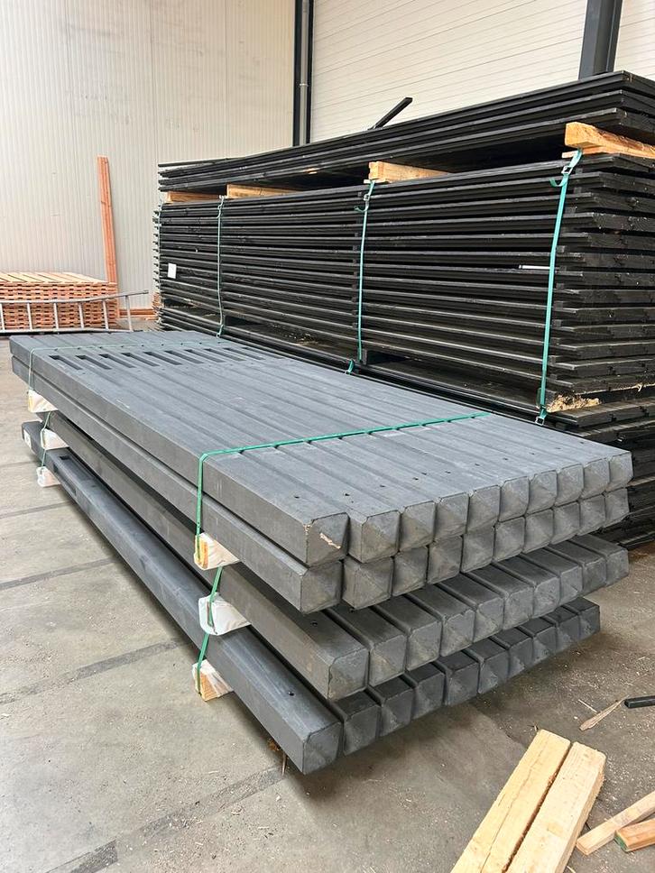 Betonpaal antraciet diamantkop 10x10x280 cm tussenmodel, Tuin en Terras, Palen, Balken en Planken, Nieuw, Planken, 250 cm of meer