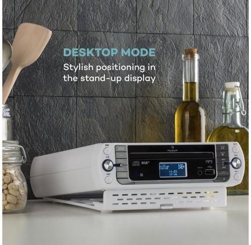 KR-400 CD keukenradio, DAB+/PLL FM, CD/MP3 player zilver, Audio, Tv en Foto, Radio's, Zo goed als nieuw, Radio, Ophalen of Verzenden