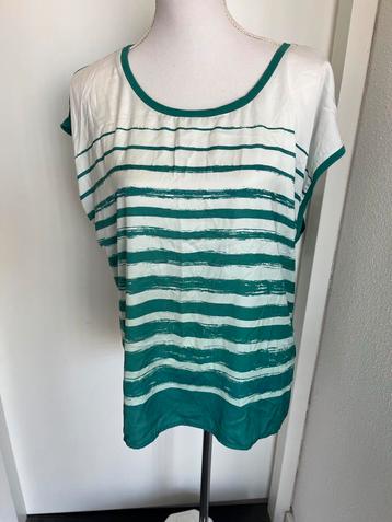 Expresso mt 44 L luxe Blouse TOP groen creme rek Als nieuw  beschikbaar voor biedingen