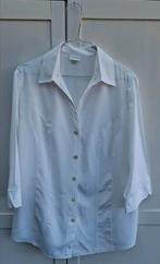 Vintage blouse, maat 42/XL - wit - 3/4 mouw - 90's, ., Wit, Maat 42/44 (L), Ophalen of Verzenden