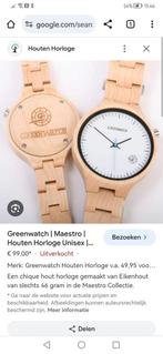 Houten Greenwatch horloge, Sieraden, Tassen en Uiterlijk, Horloges | Dames, Nieuw, Ophalen of Verzenden