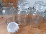 Voorraadpotten van glas met vacuüm deksel bewaar potten 7 st, Ophalen of Verzenden, Gebruikt, Glas, Pot, Bus of Blik