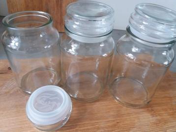 Voorraadpotten van glas met vacuüm deksel bewaar potten 7 st beschikbaar voor biedingen